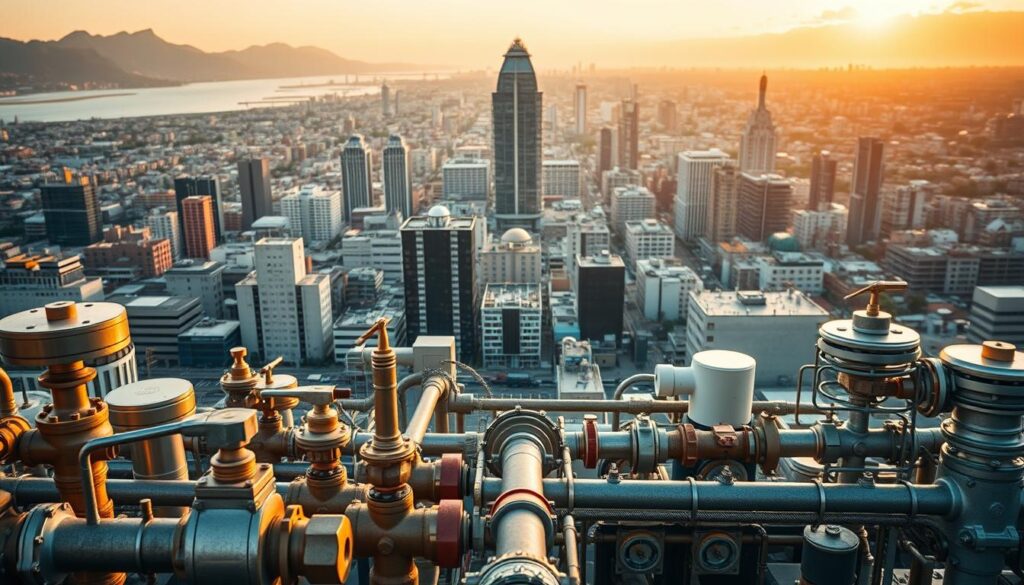 A bustling cityscape across South Africa, showcasing the comprehensive range of plumbing services offered by MegaLeads. In the foreground, a diverse array of plumbing fixtures and equipment, meticulously detailed. The middle ground features a network of pipes and valves, conveying the intricate infrastructure that MegaLeads' plumbing leads connect. In the background, a panoramic view of various urban landscapes, from coastal regions to inland cities, demonstrating the nationwide coverage of MegaLeads' premium targeted plumber leads. Warm, golden lighting casts a sense of professionalism and reliability, while a slight cinematic depth-of-field emphasizes the comprehensive nature of the services. The overall composition strikes a balance between technical precision and aspirational, growth-oriented imagery. A bustling cityscape across South Africa, showcasing the comprehensive range of plumbing services offered by MegaLeads. In the foreground, a diverse array of plumbing fixtures and equipment, meticulously detailed. The middle ground features a network of pipes and valves, conveying the intricate infrastructure that MegaLeads' plumbing leads connect. In the background, a panoramic view of various urban landscapes, from coastal regions to inland cities, demonstrating the nationwide coverage of MegaLeads' premium targeted plumber leads. Warm, golden lighting casts a sense of professionalism and reliability, while a slight cinematic depth-of-field emphasizes the comprehensive nature of the services. The overall composition strikes a balance between technical precision and aspirational, growth-oriented imagery.